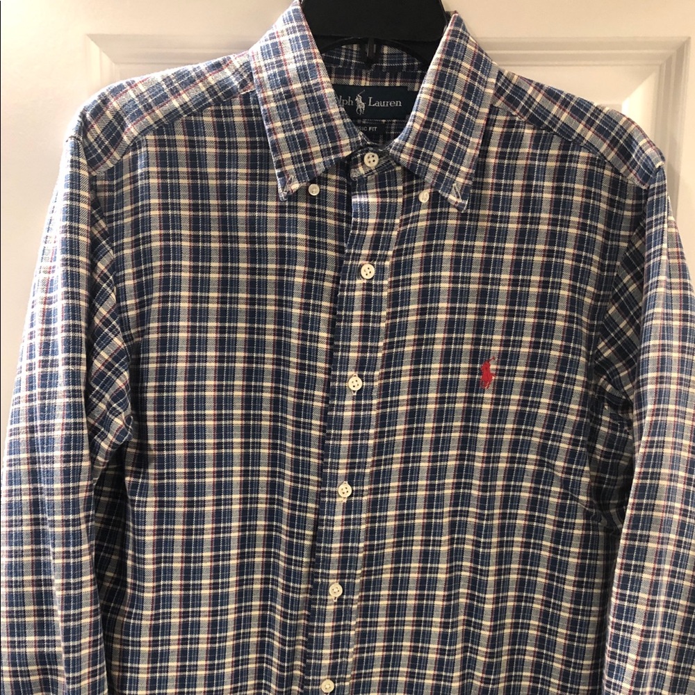 Men’s Ralph Lauren plaid button down shirt